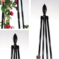 Wärmebehandelter Metall-Pflanzenstützkäfig mit Verzinkter PVC-Beschichtung Einfache Montage Obelisk Garten-Rankgitter für Klettertomaten