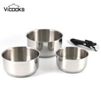 Panci Masak Anti Lengket Batu Marmer, Set Panci dan Wajan Stainless Steel Dua Sisi Induksi Alas Ganda untuk Memasak