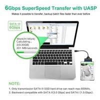 Cable Adaptador Convertidor USB 3.0 a SATA de 22 Pines para Discos Duros HDD y SSD de 2.5 Pulgadas, 5Gbps