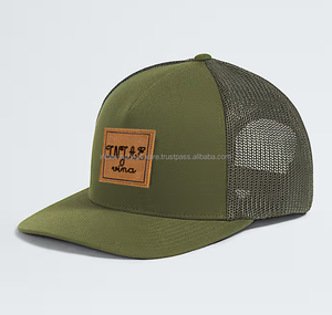 Casquette de camionneur en cuir personnalisée avec logo, dos en maille respirante, réglable, à fermeture à pression, pour hommes et femmes, vente en gros, casquettes de sport décontractées pour l'extérieur - Product Image 3