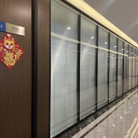 Steel Aluminum Double Glass Louver Room Divider Curtains Modern Simple Design 5-Year Warranty-Customizable for Office Living