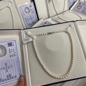 สร้อยคอมุกน้ำจืดสีขาว 6-7 มม. คอลเลคชั่น 2025M พร้อมเงินแท้ S925 แสงเงาสวยงาม ตำหนิเล็กน้อย สไตล์หรูหรา - Product Image 1