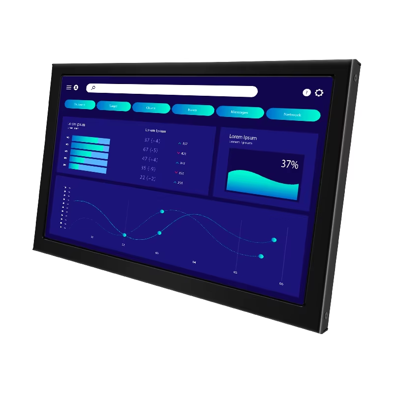 Factory Price 8 Inch Mini Industrial Metal Monitor Resistive Touch Screen VGA HD-MI Wall Mount Industrial Display