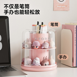 Uforu Rotating <b>Pen</b> Holder Plastic 360 Degree Desk Organizer With Storage For Office Or Dormitory Use - Product Image 3