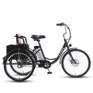 Triciclo Eléctrico de Carga para Adultos, Bicicleta Utilitaria de Tres Ruedas para Reparto con Asiento Trasero y Caja de Almacenamiento - Product Image 1
