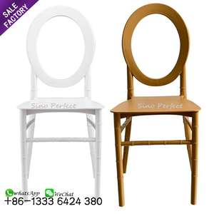 Gold Resin French Round Back Monoblock Louis Ghost <b>Dining</b> Wedding <b>Chair</b> - Product Image 2