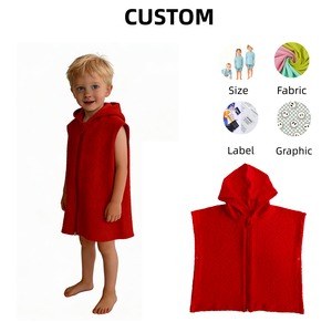 Accappatoio con Cappuccio Personalizzato per Bambini, Asciugamano da Bagno Indossabile <span class=keywords><strong>e</strong></span> Assorbente, Asciugamano da Spiaggia con Cappuccio per Bambini - Product Image 1
