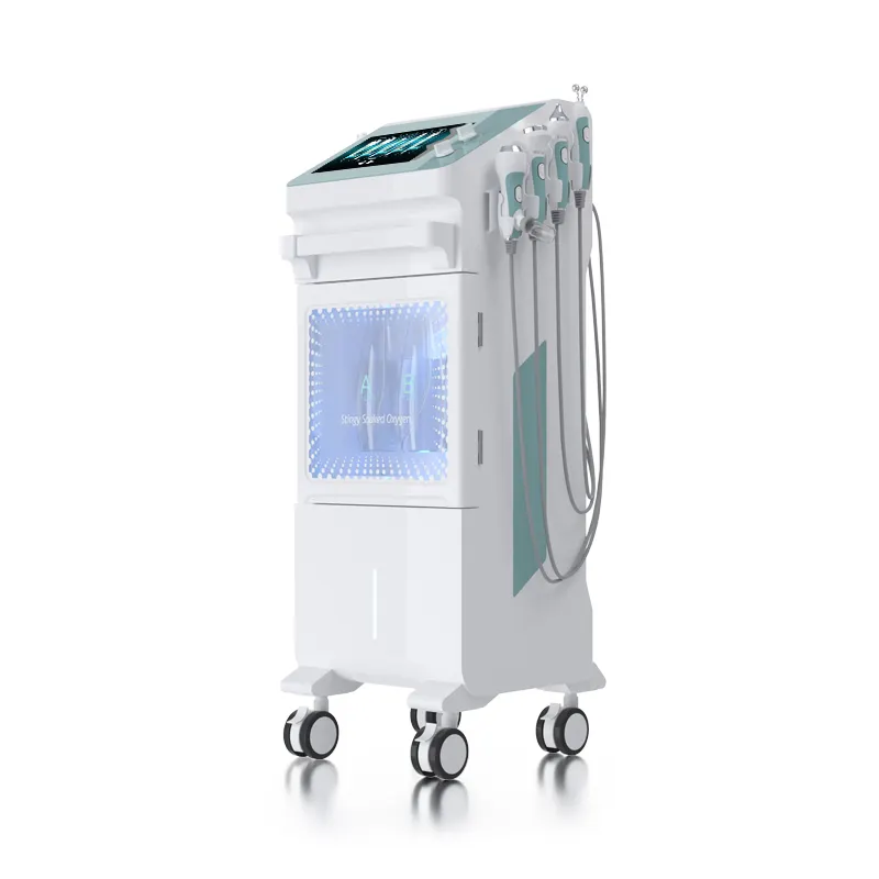 Alat Salon kecantikan, mesin 14 dalam 1 mikrodermabrasi pengupas kristal dermalinfus terapi Led hidro sistem cahaya wajah