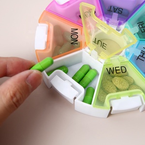 Wholesale OEM Small Portable PP Travel Organizer 7 Days Vitamin <b>Container</b> for <b>Tablets</b> Medicine Fish Oils Fancy Pill Box - Product Image 1