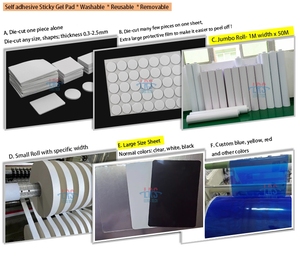 Almohadilla adhesiva de Gel, hoja antideslizante de silicona autoadhesiva de 1mm, hojas adhesivas de goma de silicona antideslizantes - Product Image 5