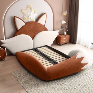 JINS letto personalizzato per bambini piccola volpe di lusso in legno massiccio gemello/Guardrail letto letto di stoccaggio Design moderno per uso camera da letto - Product Image 4