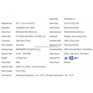 ใหม่ขนาด 28.6 นิ้ว 1920×540 หน้าจอ LCD อุตสาหกรรมแบบยืดสำหรับขอบชั้นวางและจอแสดงผลดิจิตอล G286HAN01.0 - Product Image 4