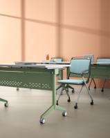 Table de conférence moderne pliable à roulettes, multi-usage, installation facile, plateau rabattable, pour école et bureau, mobilier de bureau - Grande Vente
