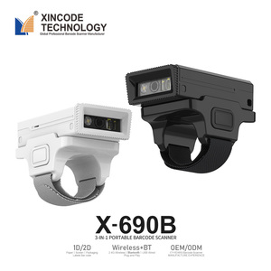 Lecteur de codes-barres sans fil 2D 2.4G mini portable Xincode Factory, pistolet de lecture de codes-barres à doigt, modèle X-690B, en vente - Product Image 1