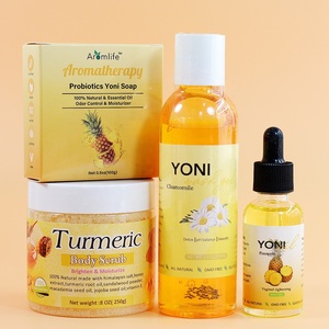 Kit de Soins d'<span class=keywords><strong>Hygiène</strong></span> Féminine : Gel <span class=keywords><strong>Intime</strong></span> Lavant, Huile Yoni Fraîcheur et Gommage Corps au Curcuma pour Usage Quotidien - Product Image 2