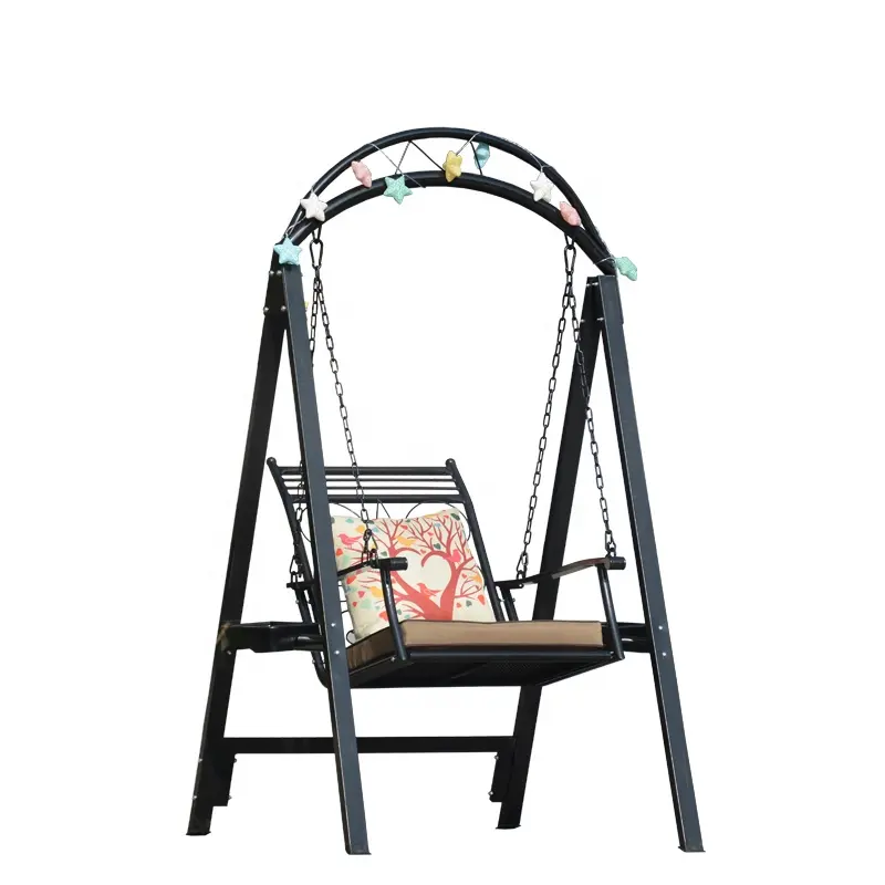 Chaise à bascule suspendue unique en fer forgé Vintage, Durable, avec support et pendentif exquis