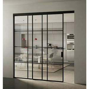 Système de portes coulissantes encastrées NUOXIN Impact pour balcon et patio, portes coulissantes <span class=keywords><strong>en</strong></span> aluminium et <span class=keywords><strong>verre</strong></span>, portes coulissantes modernes personnalisées pour mur - Product Image 2