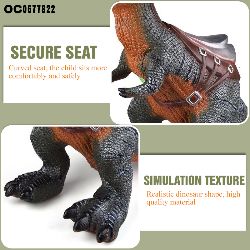 Cool Large Baby Simulation Soft Rubber Ride On Dinosaur Toys With Sound