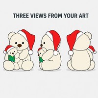 Ours en peluche personnalisé pour Noël, ours blanc avec bonnet de Père Noël, ours en peluche à câliner, fabriqué à partir de photo