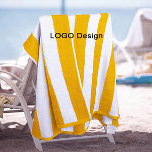 Grande Telo Mare Moderno in Spugna a Righe Tropicali Double Face Traspirante in Cotone Tinto in Filo Ecologico Super Assorbente - Product Image 6