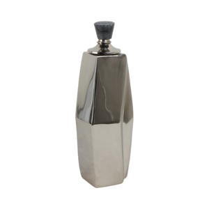 Vaso in Metallo Geometrico con Coperchio in Pietra, Decorazione Moderna per Soggiorno, Camera da Letto, Ufficio e Tavolo - Product Image 2
