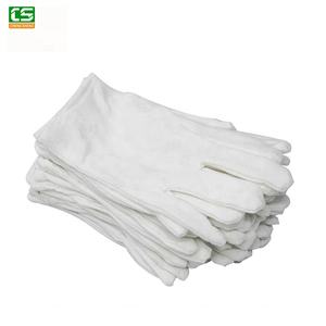 Guantes de algodón blanco con banda de marcha uniforme Premium personalizados guantes de pulido de limpieza de joyería de microfibra blanca - Product Image 2