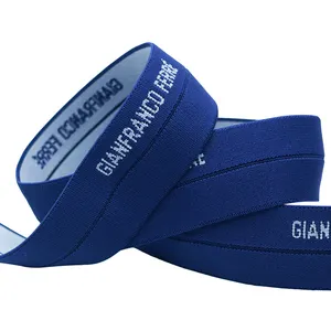 Nastro bias con logo jacquard intrecciato in poliestere di alta qualità 25mm fascia elastica con rilegatura personalizzata per fasce per parrucche