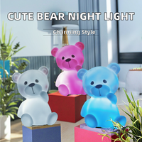 Veilleuse LED en forme d'ours mignon, jouet moderne, adorable, décoration de Noël, cadeau d'anniversaire pour la fête des enfants