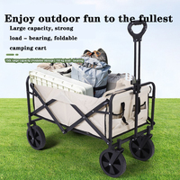 Chariot de camping pliable en plastique portable et durable, chariot de supermarché, chariot de photographie, chariot de plein air, remorque à pousser à la main, OEM, rangement facile
