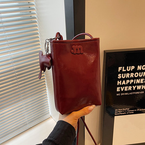 Sac à bandoulière vertical pour femme en cuir huilé vintage, mini sac à main, petit sac à bandoulière, vente chaude - Product Image 4