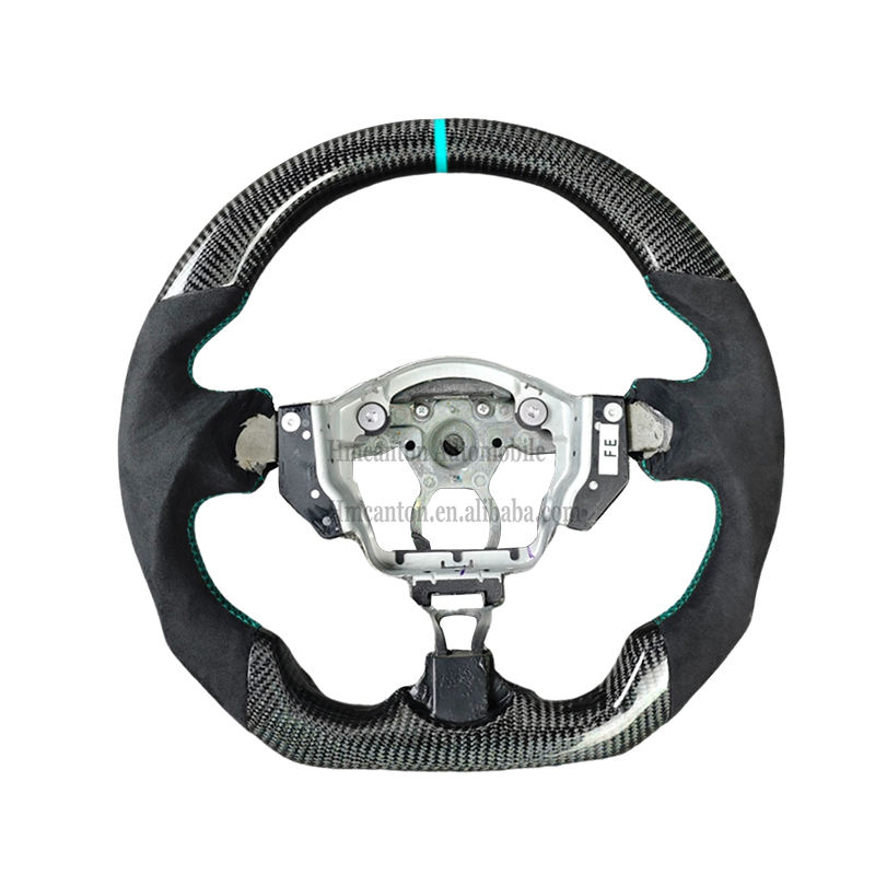 Rayure bleu clair + Alcantara + fibre de carbone