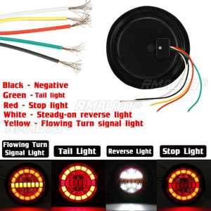 ไฟท้าย LED ทรงกลม 1/2X สำหรับรถพ่วง ไฟท้ายรถบรรทุก 12V 24V ไฟเลี้ยวแบบไดนามิก ไฟเบรก - Product Image 6