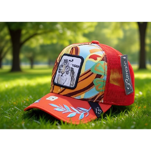 Gorra Trucker Bonnelle con Bordado de Animales, Ajustable, de Malla, 6 Paneles, Estilo Urbano, Casual, Primavera-Verano, Unisex, para Adultos - Product Image 2