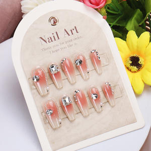 2023 haut de gamme Blush conseils faits à la main Flash Dia perle chaîne TikTok chaud faux ongles autocollants détachable - Product Image 3