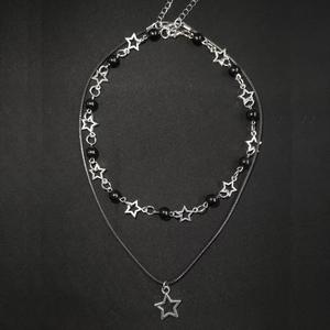 Collana a Doppio Strato Personalizzata Stile Punk con Stelle Traforate, Accessorio Moda Y2k per Donna, Regalo per Feste e Vacanze - Product Image 3