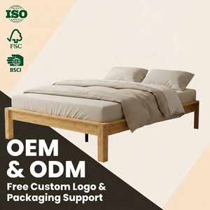 Cadre de lit en bois réglable, panneaux en bois massif durables pour hôtels et chambres, cadre de lit en bois massif ZB - Product Image 1