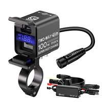 Chargeur de moto portable avec deux ports de charge, sortie maximale de 100 W, chargeur bidirectionnel pour batteries de moto, étanche