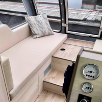 Bateau-maison de luxe remorquable avec moteur hors-bord, en aluminium, pour divertissement et croisière, fabrication soudée, bateau-maison de tourisme