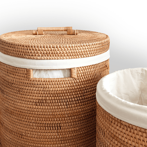 Panier à linge de rangement en rotin pour la maison décoration d'hôtel panier à vêtements couverture de rangement en osier faite à la main - Product Image 1