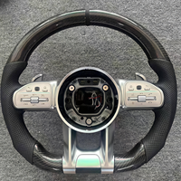 Volant en cuir perforé en fibre de carbone pour Mercedes Benz W205 W204 W222 W223 W213 W177 W463 AMG GT GLS63 G63 A45