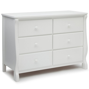Factory Wholesale White Wood Children Universal Small <b>6</b> <b>Drawer</b> Lacquer Dresser for Kids Baby Girls Cloth - Product Image 1
