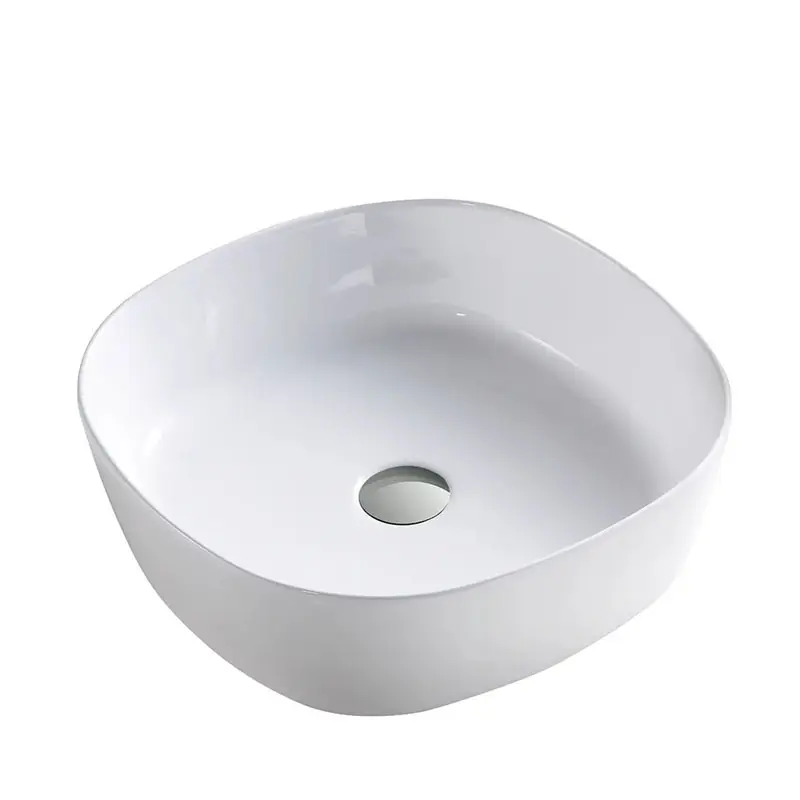 Lavabo da bagno lavabo da bagno moderno bianco lavabo da tavolo lavabo da appoggio quadrato in ceramica artistica