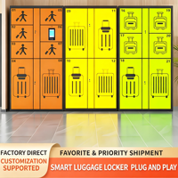 Casier intelligent de stockage de bagages de grande capacité pour supermarché, casier de stockage en libre-service avec code QR, casier partagé à reconnaissance faciale