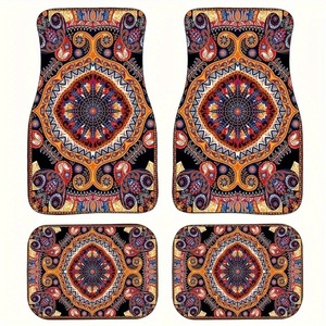 Bộ thảm trải sàn ô tô đa năng bốn món phong cách Bohemian cổ điển, chống bám bẩn - Product Image 6