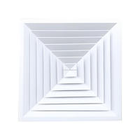 Usine directe en alliage d'aluminium diffuseur carré plafond ventilation persienne réglable pour l'angle ou le volume du flux d'air