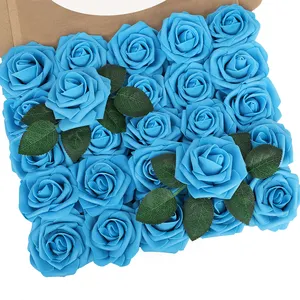 2023 MACTING Muttertag Himmelblau Künstliche Blumen Rose für Hochzeits feier Dekoration und Geburtstags geschenk