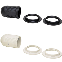 Portalámparas de boca de tornillo E27 al por mayor con anillo de plástico accesorios de iluminación estilo de enchufe de metal directo del fabricante