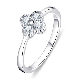 925 plata esterlina rodio plateado compromiso eternidad corte redondo anillos mujeres VVS D Color HPHT CVD laboratorio cultivado diamante anillo joyería - Product Image 5