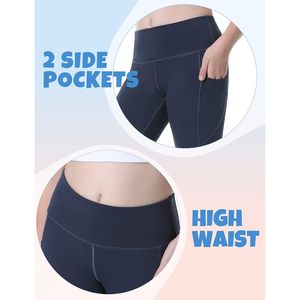 FOXA Girl's Athletic Leggings High Waist With Pockets Yoga <b>Pants</b> For Active Running <b>Dance</b> Tights - Product Image 4