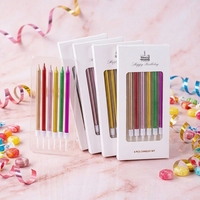 Bougies d'anniversaire au design minimaliste électroplaqué, numéros fins allongés en forme de crayon, bougies courbées en forme de petit ours, flammes colorées